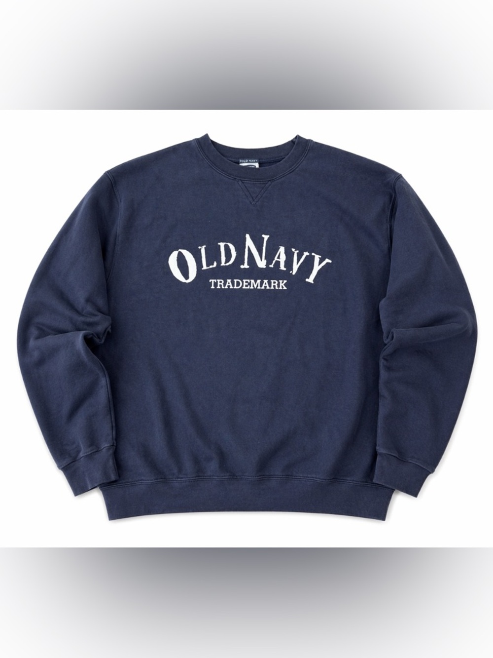 Vintage Old Navy Crewneck Sweatshirt Navy Blue Spellout Made in USA size M